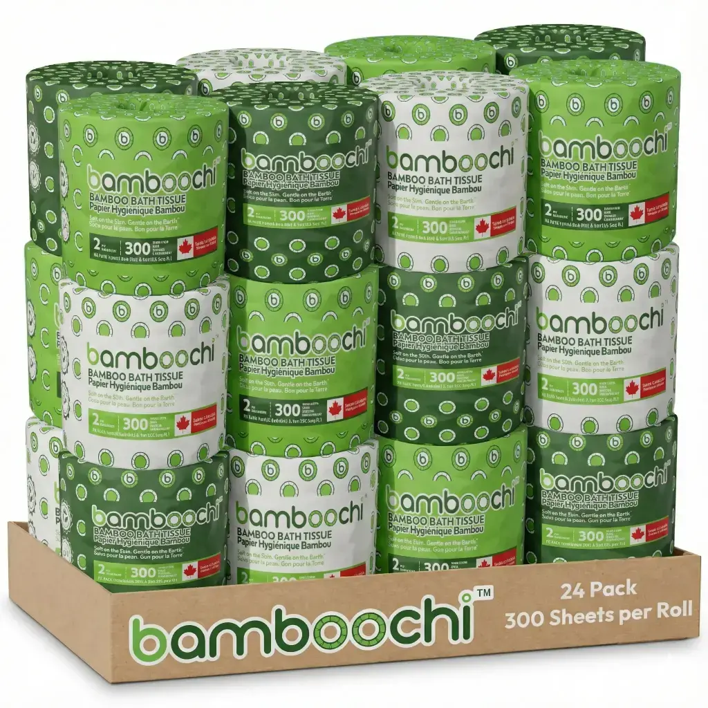 Papier de toilette en bambou - Emballé dans du papier (24 Rolls)